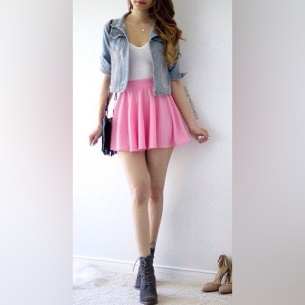 Charlotte Russe pleated mini skirt pink XS nwt Y2K 90s academia preppy micro